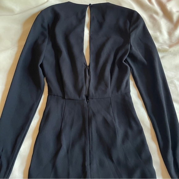 NEW! Self- Portrait- Black Twist Front Jumpsuit Cropped Crepe Jumpsuit Size S - Picture 9 of 13